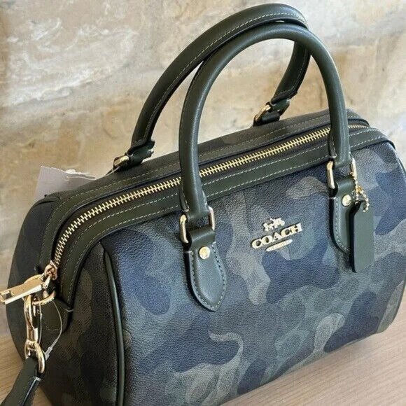 COACH CAMO ROWAN SATCHEL IN SIGNATURE CANVAS HANDBAG/Wallet option NWT - Picture 3 of 14